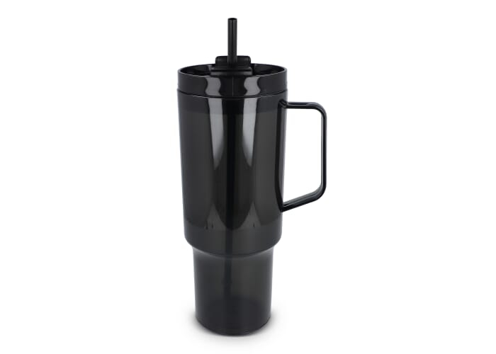 Gobelet à paille personnalisé 1,2 L Miami Transparent / Noir
